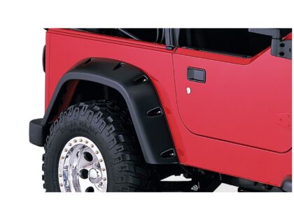 Bushwacker 10042-07 Black Pocket/Rivet Style Textured Finish Rear Fender Flares for 1997-2006 Jeep Wrangler TJ