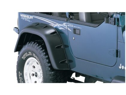 Bushwacker 10058-07 Black Jeep Cutout Style Textured Finish Rear Fender Flares for 1987-1995 Jeep Wrangler YJ (Excludes Renegade)