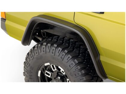 Bushwacker 10064-07 Black Jeep Flat Style Textured Finish Rear Fender Flares for 1984-2001 Jeep Cherokee