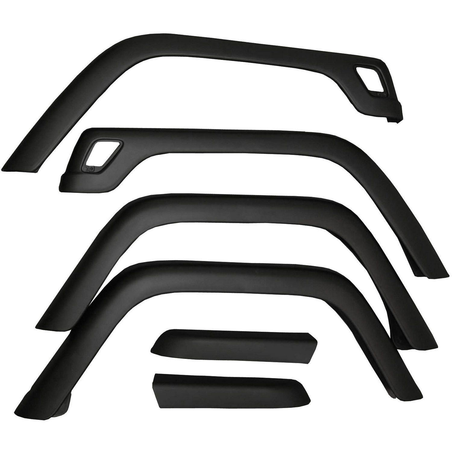 6 Piece Fender Flare Kit; 97-06 Jeep Wrangler TJ 1 6 Piece Fender Flare Kit; 97-06 Jeep Wrangler TJ