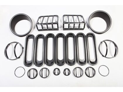 19 Piece Euro Guard Light Kit, Black; 07-16 Jeep Wrangler JK