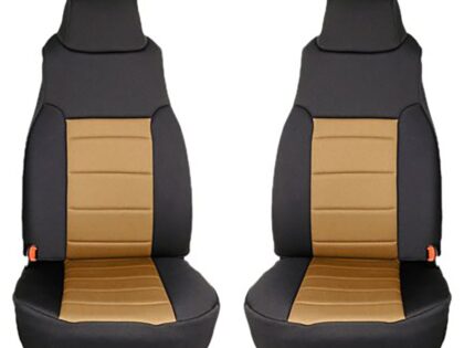Neoprene Front Seat Covers, Tan; 97-02 Jeep Wrangler TJ