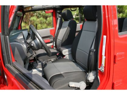 Neoprene Front Seat Covers, Black/Gray; 07-10 Jeep Wrangler JK