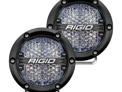 RIGID 360-Series 4 Inch Round LED Off-Road Light, Diffused Lens, White Backlight, Pair