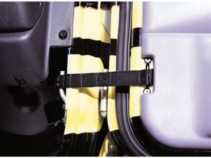 Rampage Products 769401 Adjustable Door Strap for 1976-1983 Jeep CJ5, 1976-1986 Jeep CJ7, 1997-2006 Jeep Wrangler TJ, 1987-1995 Jeep Wrangler YJ, Black