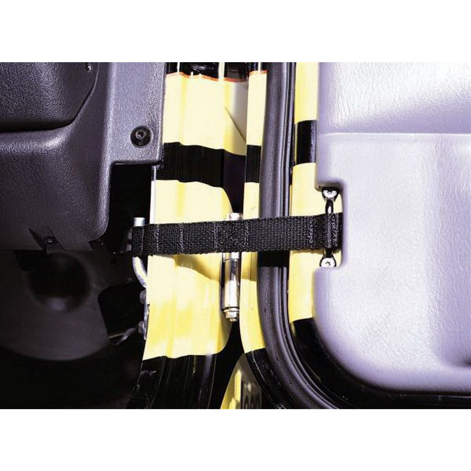 Rampage Products 769401 Adjustable Door Strap for 1976-1983 Jeep CJ5, 1976-1986 Jeep CJ7, 1997-2006 Jeep Wrangler TJ, 1987-1995 Jeep Wrangler YJ, Black