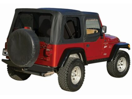 Rampage Products 912835 Premium Replacement Soft Top for 1997-2006 Jeep Wrangler TJ with Full Steel Doors, Black Diamond