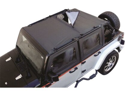Rampage Products 94935 Combo Brief Extended Topper with Zip Out Rear Section for 2007-2018 Jeep Wrangler Unlimited 4-Door, Black Diamond, Windshield Channel Required (sold separately)