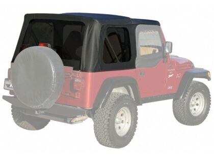 Rampage Products 99315 Factory Replacement Soft Top for 1997-2006 Jeep Wrangler TJ, Black Denim
