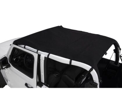 Rampage Products 91435 California Brief Soft Top for 2018-2021 Jeep Wrangler JL 2-Door - Extended OE Style, Includes Windshield Channels, Black